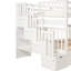 Lit superposé double blanc avec tablettes et 6 tiroirs de rangement, quatre compartiments sous les escaliers pour les nécessités, lit sans sommier requis, couleur, tiroirs, utilisation efficace de l'espace, escalier solide-1868755035