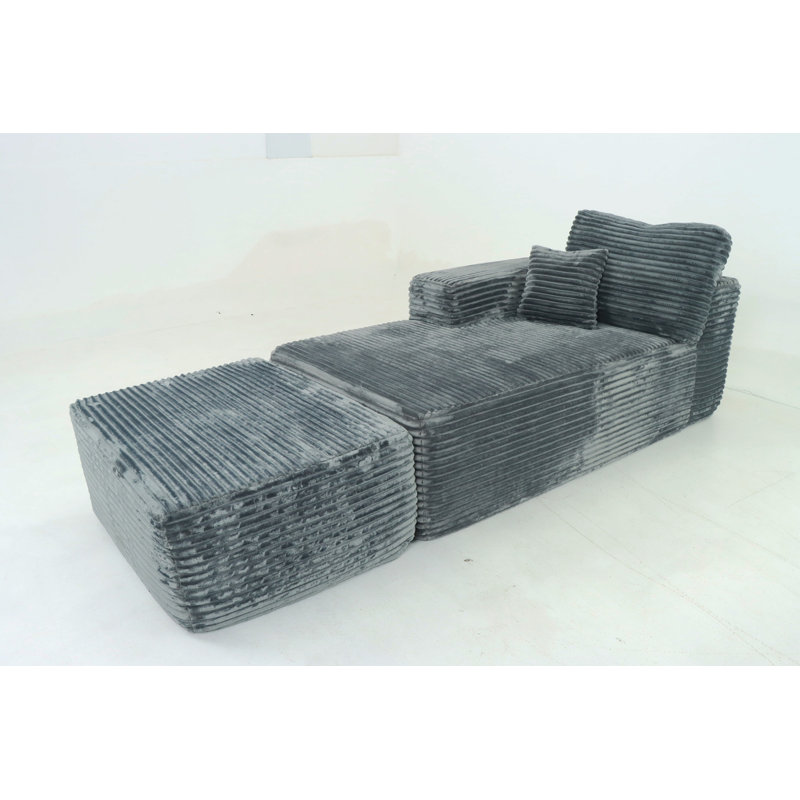 373-001/Ottoman//Grey/Plush, Gray