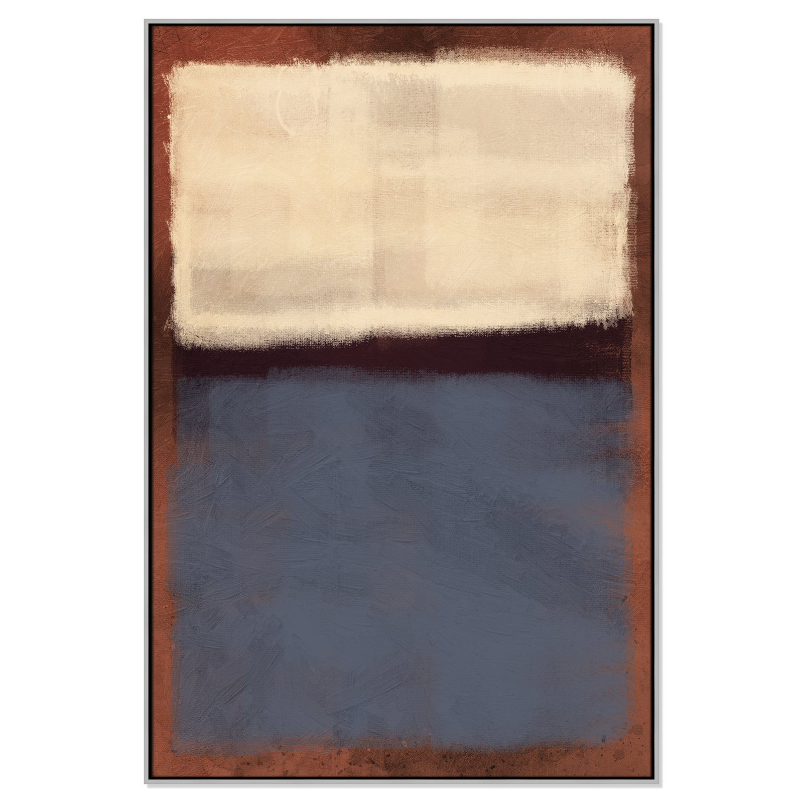 Coronado "Alabaster Burst" Painting, 61.5" H x 41.5" W x 2" D, Silver Framed
