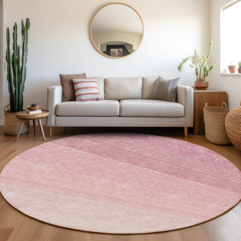  Machine Washable Indoor/Outdoor Kitchen Mat, Round 8'