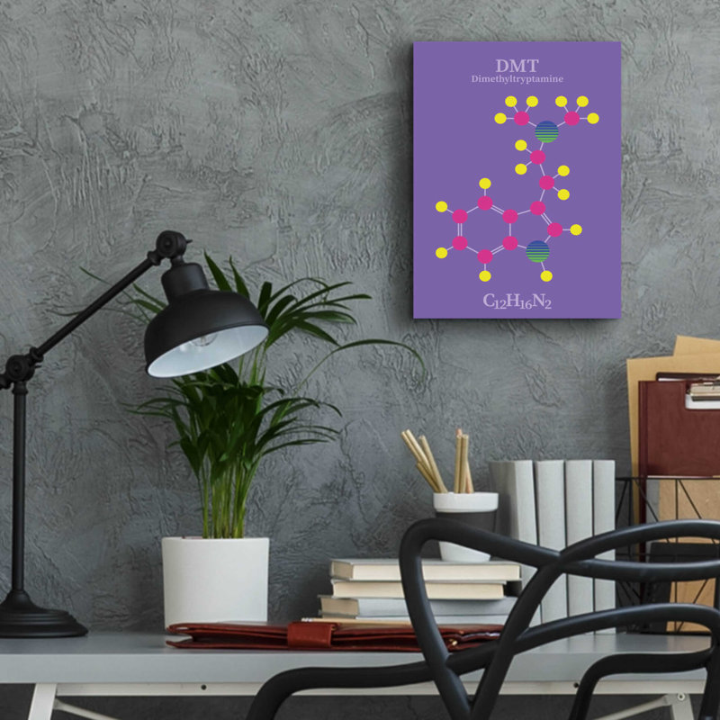 'DMT Molecule' by Epic Portfolio, Acrylic Glass Wall Art, 16" H x 12" W x 0.13" D