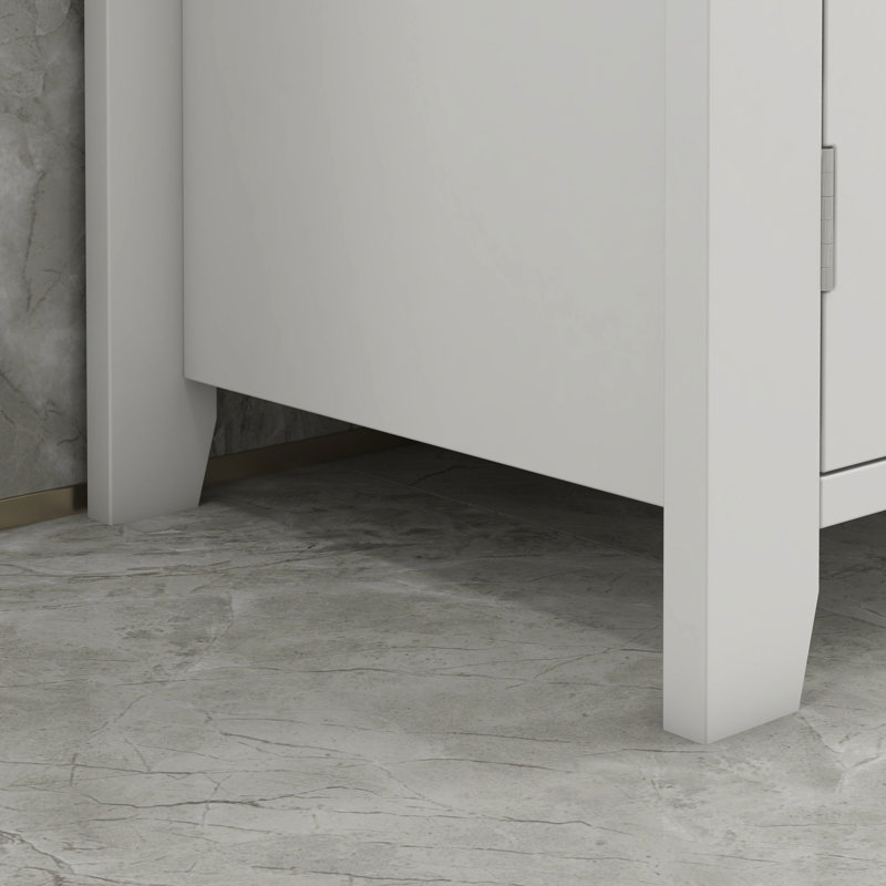 Armoire de salle de bain blanche sous le lavabo - en forme de U, tablette ajustable, armoire de rangement P 23,5 po