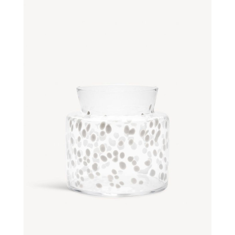 Meadow Glass Table Vase, 7.7" H x 7.9" W x 7.9" D, White/Ivory