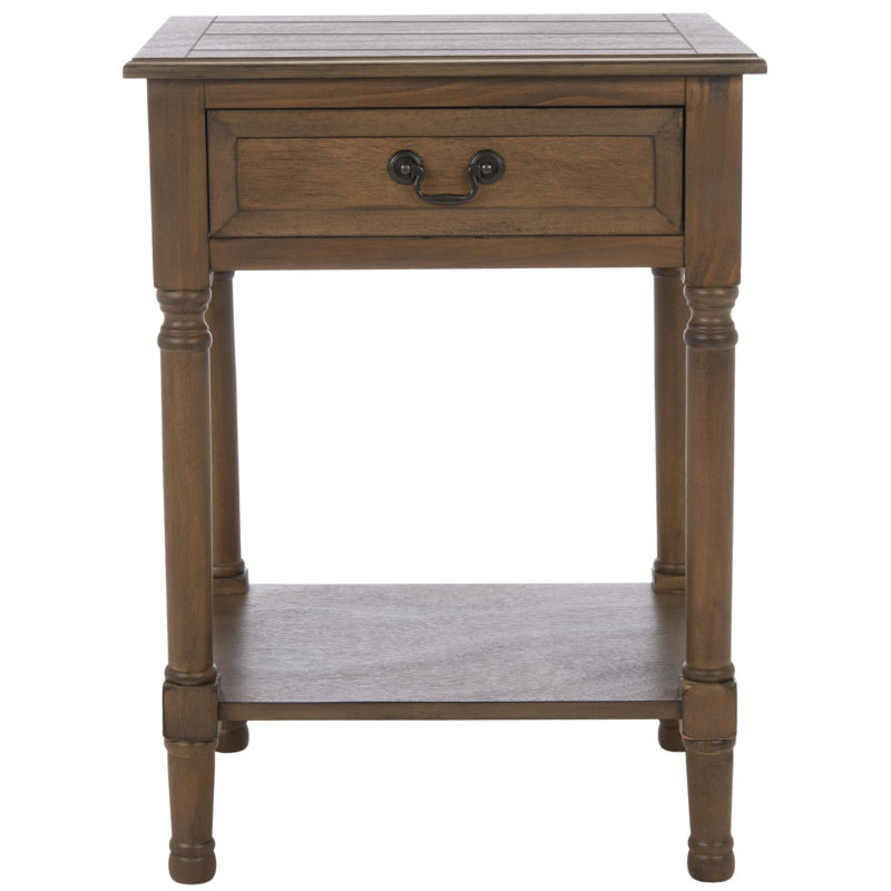 Table de bout avec rangement Peters, Brun