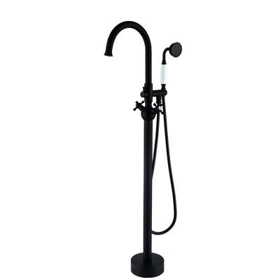 Matte Black Freestanding Bathtub Faucet With Hand Shower - Solid Metal, Corrosion , Stylish Design & Proof, Bathroom