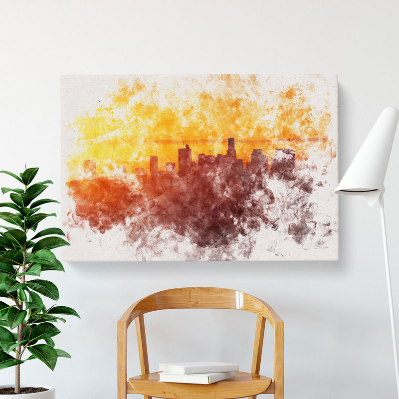Downtown Los Angeles At Sunset - Wrapped Canvas, 35cm H x 50cm W x 3cm D