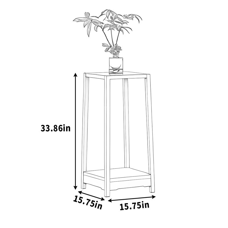 Jardinière en bois massif en bois massif simple décora en pot, 33.86" H x 15.75" L x 15.75" D