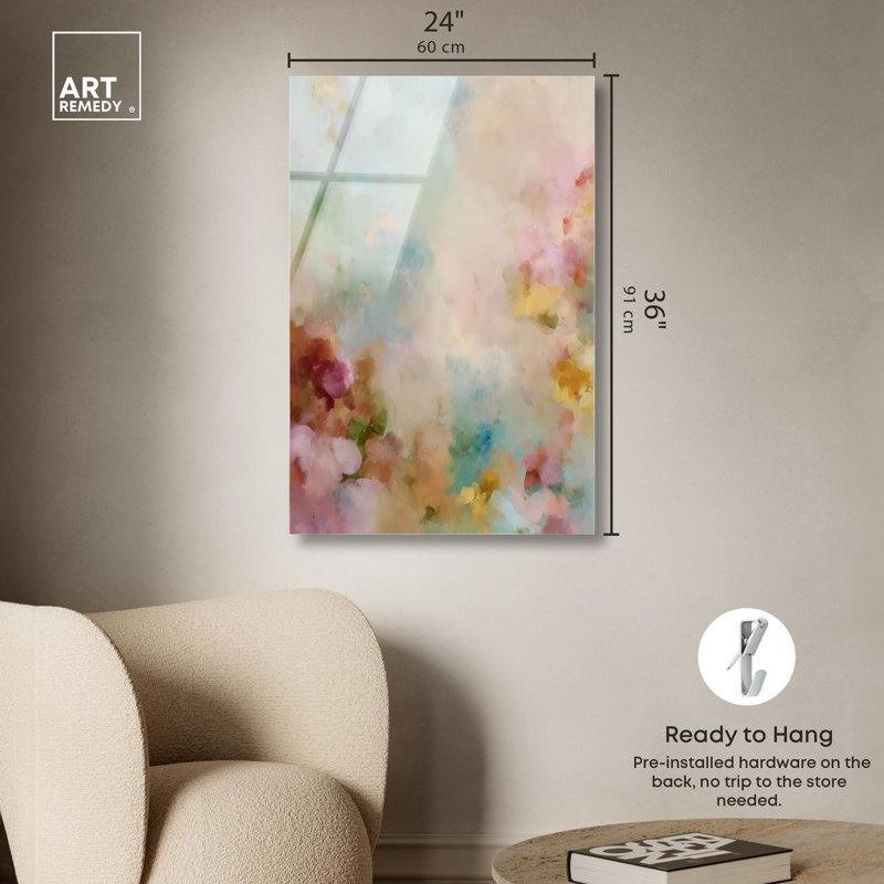 Décoration murale colorée en acrylique "Pure of Soft Shades III" par Art Remedy, H 36 po x l 24 po