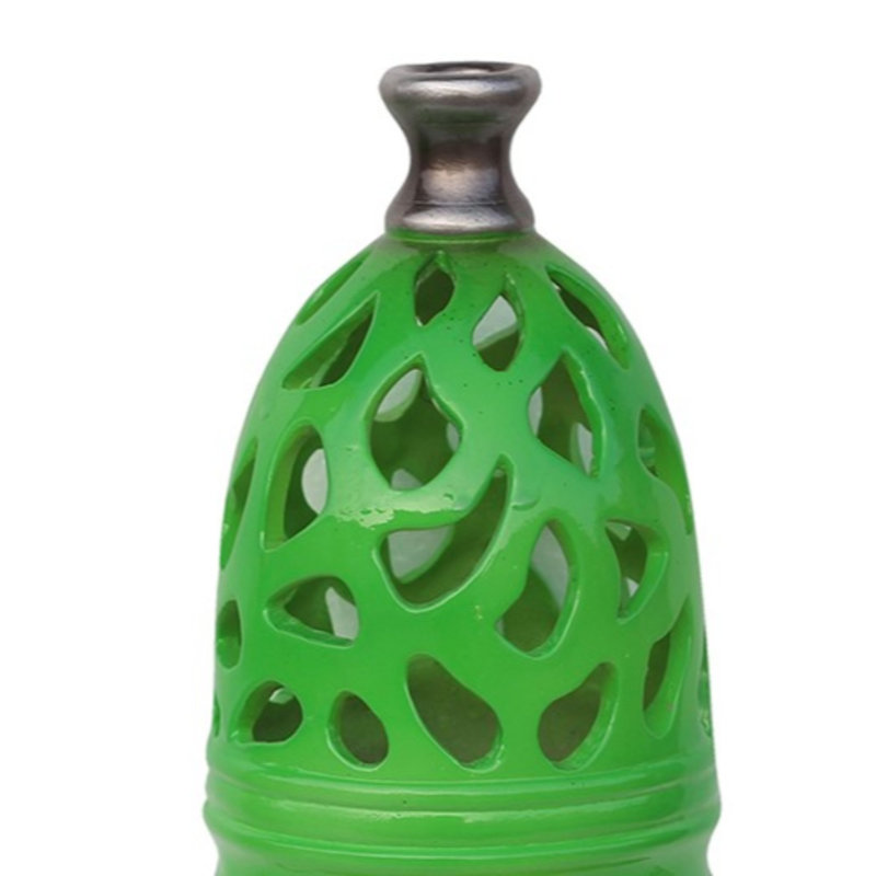Vase de jardin 15 ", Vert lime / Gris