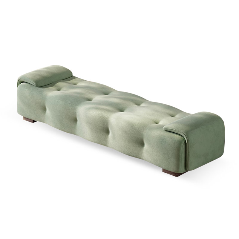 Banc rembourré, H 16,93 po x l 70,87 po x P 19,69 po, Vert clair