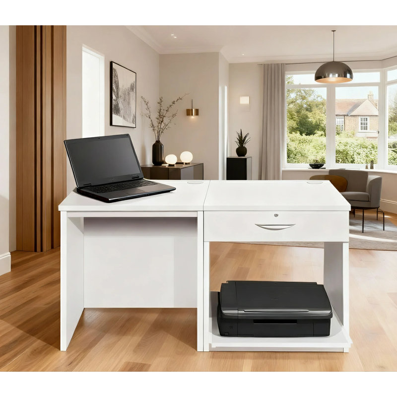 Walshaw Solid Wood Base Writing Desk, White