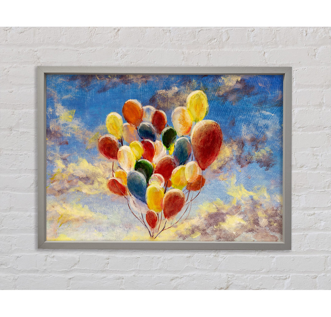 Ballons in the Sky - Einzelner Bilderrahmen Kunstdrucke auf Leinwand