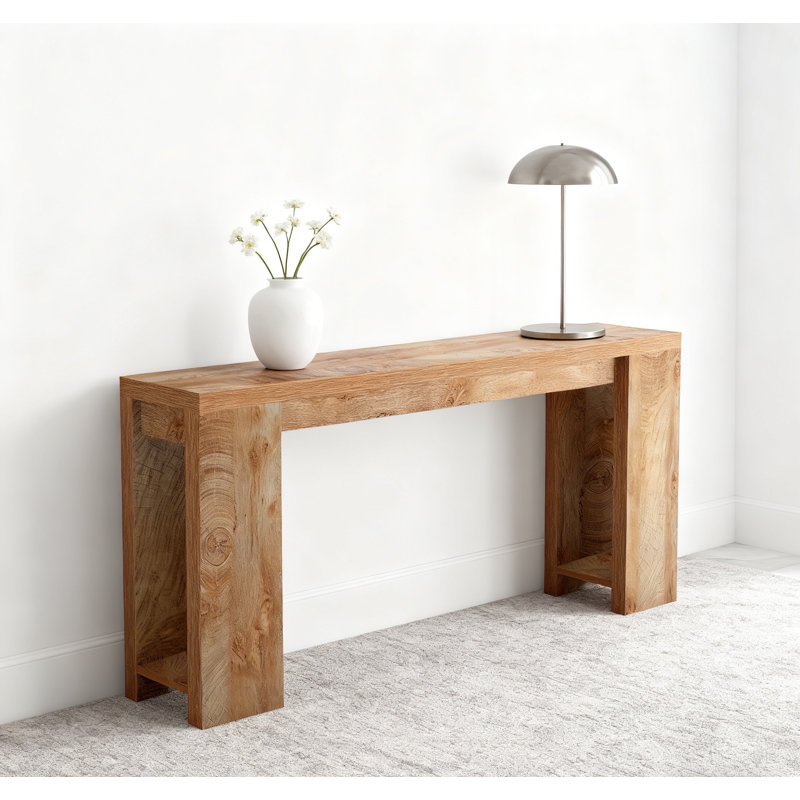Wood Console Table, Farmhouse Sofa Table Entryway Table,brown,oak