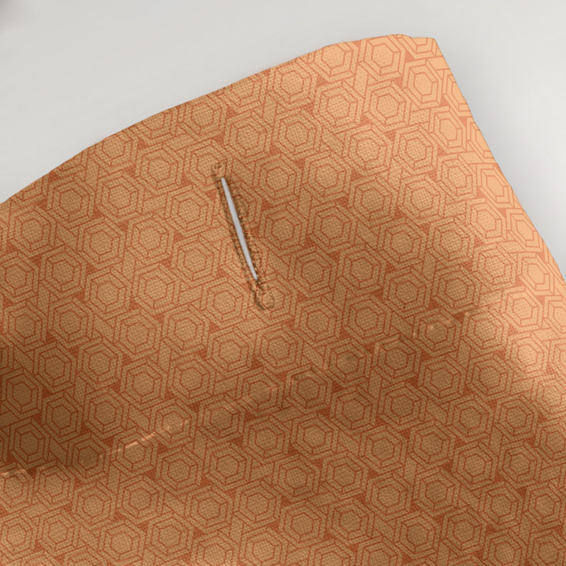 Rideau de douche simple hexagonal classique, Orange foncé, Classic Hexagonal