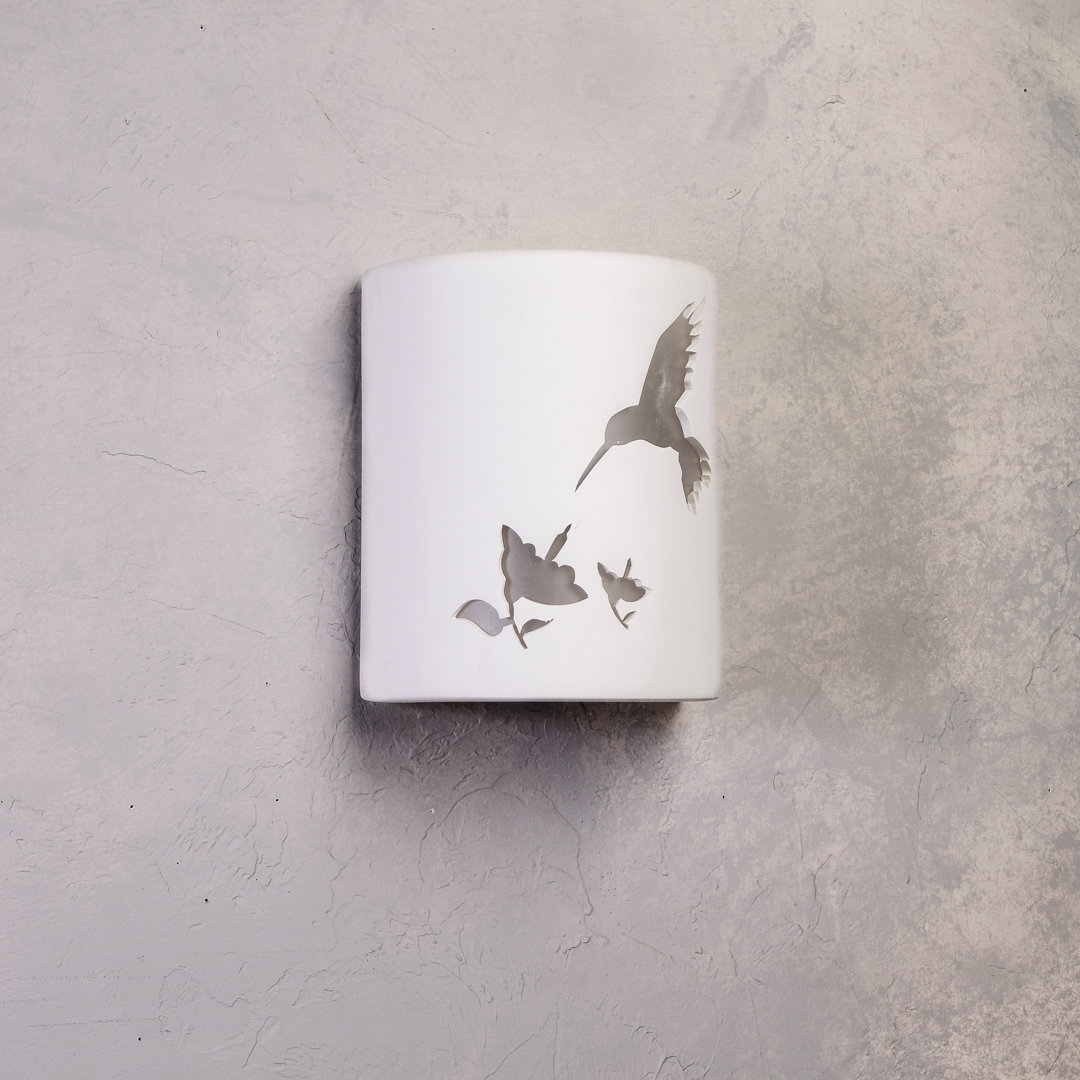 Mirage Flats 10" High Ceramic Outdoor Wall Light, LED Bulb Included Red Barrel Studio®