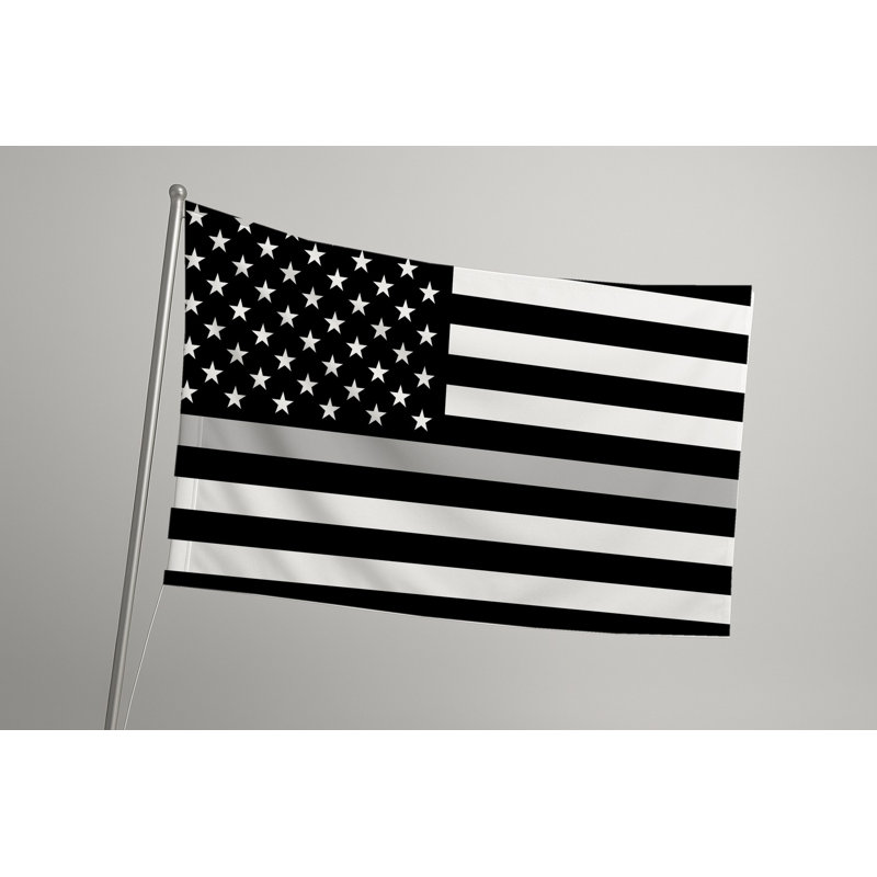 Drapeau américain Thin Silver Line - drapeau extérieur, H 36 po x l 60 po