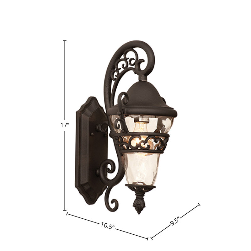Applique murale d'extérieur 1 LT Anastasia Kalco, Noir mat texturé
