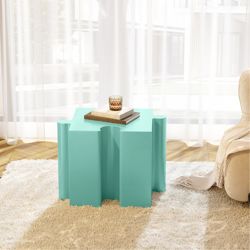 Table d'appoint, table modulaire à bord concave Mgo - acheter simple ou combiner pour des aménagements personnalisés, intérieur et extérieur, couleur vert clair