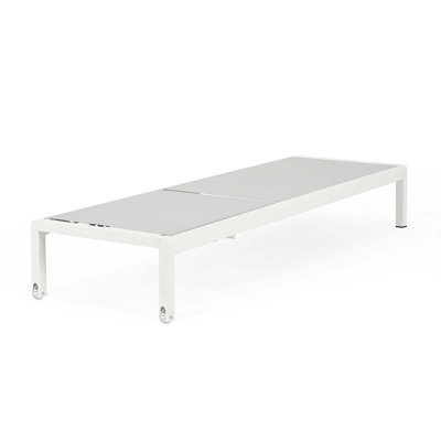 Ensemble de 2 chaises longues d'extérieur, chaise d'extérieur réglable en aluminium pour la cour de la piscine et du patio, résistante aux UV et aux intempéries, capacité de poids de 400 lb