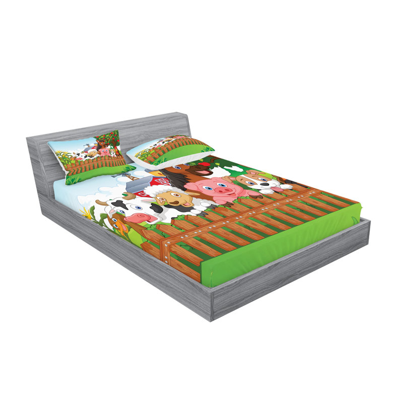 Multicolore drap-housse et coussin décoratif Ambesonne, Ensemble de draps pour très grand lit + 5 pièces