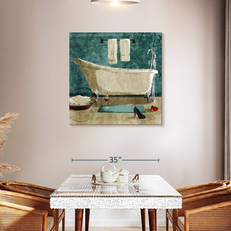 Kerrick Teal Drink And Heels Bath, 36" H x 36" W