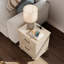 Tables de chevet avec station de charge, table d'appoint avec deux tiroirs, beige-1866035256