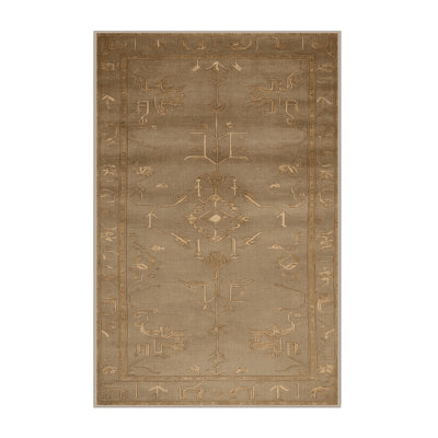 Machine Washable Art Deco Beige Area Rug