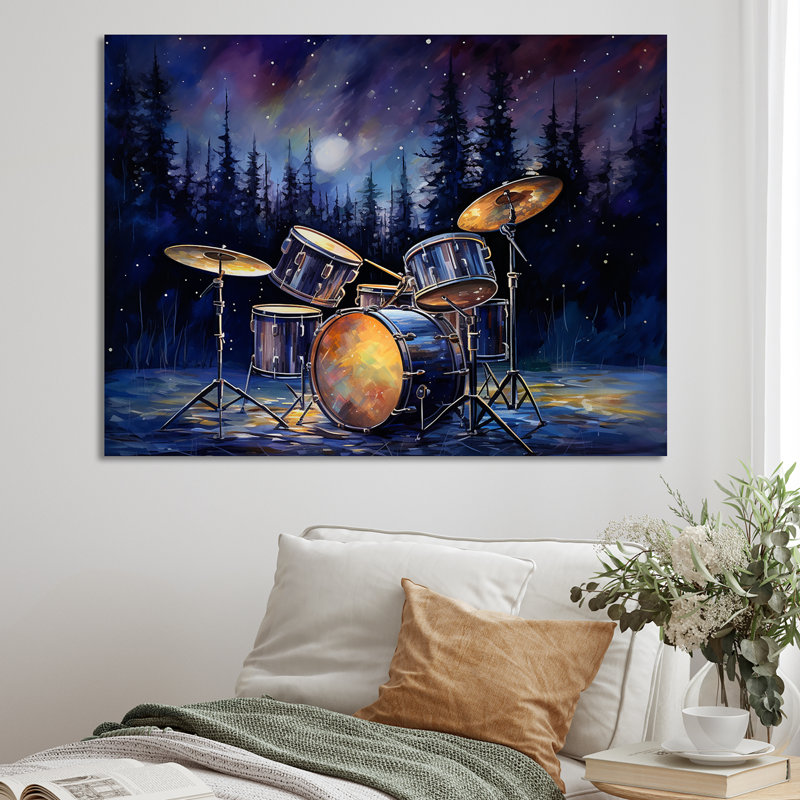 «Music Drums In Winter», reproduction d'art sur toile, Toile tendue, H 12 po x l 20 po x P 1 po