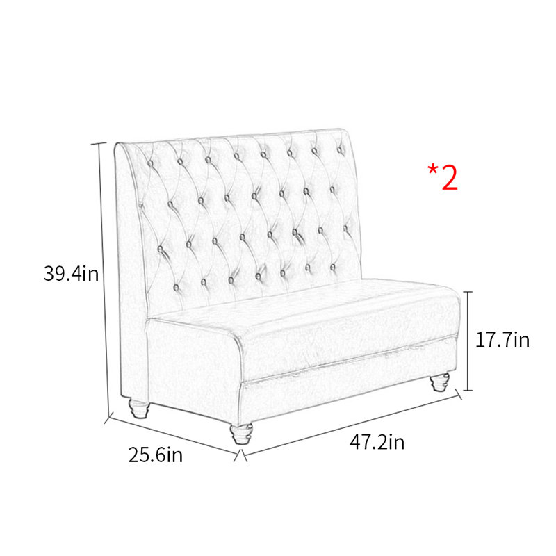 Banc rembourré en similicuir, Bleu