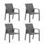 Ensemble de 4 chaises de patio en aluminium de 22,44 pouces de largeur, entièrement assemblées et empilables