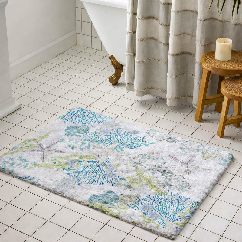 Premium Machine Washable Dream Shag ADS180 Coral Rug, Aqua, 2'6" x 3'10"
