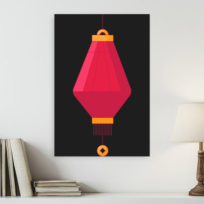 Traditional Red Lantern Traditional Wall Art Print by Marika Barsrsind - Wrapped Canvas Print