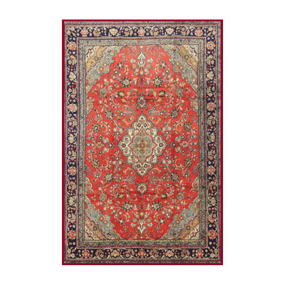 Tapis décoratif rouge à motif oriental Rihanna