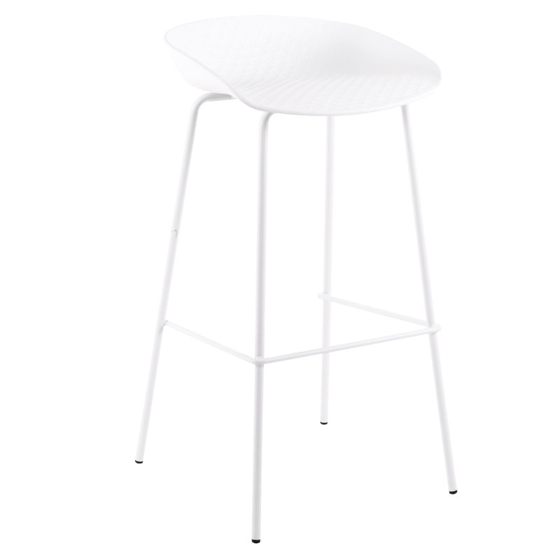 Sequim Counter Stool with Metal Frame, White