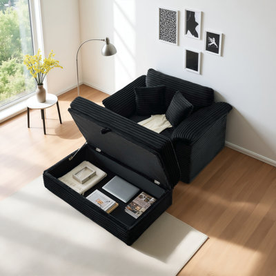 â€Upholstered Accent Chair With Hidden Storage â€“ Small Space Living Room Seatingâ€