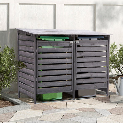 5 ft. W x 3 ft. D Solid Wood Garbage Shed