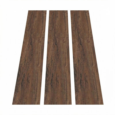 Peel And Stick PVC Vinyl Plank Flooring – 6" X 36" Self-Adhesive Wood Grain Floor Tiles, Easy DIY Installation For Garage, Basement, Low-Traffic Spaces(1Mm 54PCS Cover 81 SQ.FT)