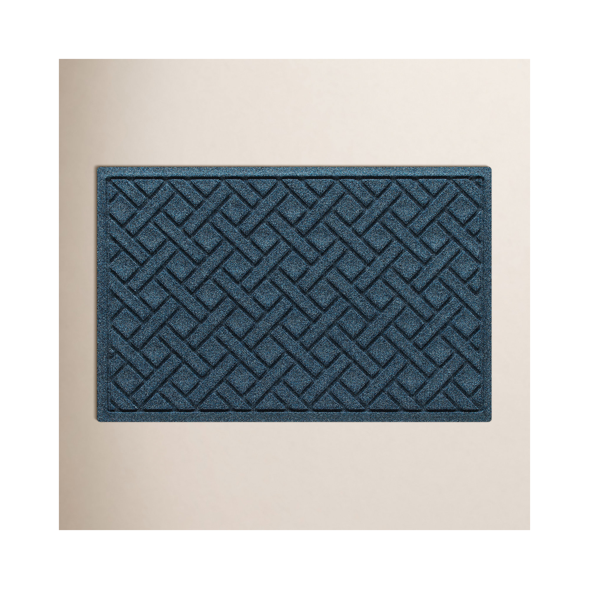 Waterhog Lattice Indoor Outdoor Door Mat, 0.375" H x 36" W x 24" D, Navy