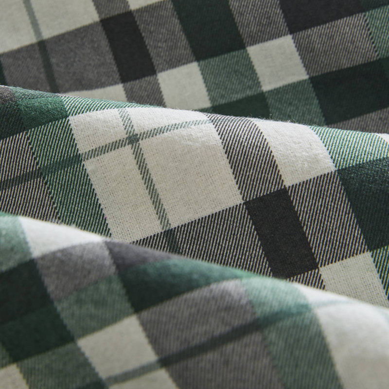 Ensemble de draps 100% coton imprimé flanelle, Ensemble de draps pour grand lit, Vert
