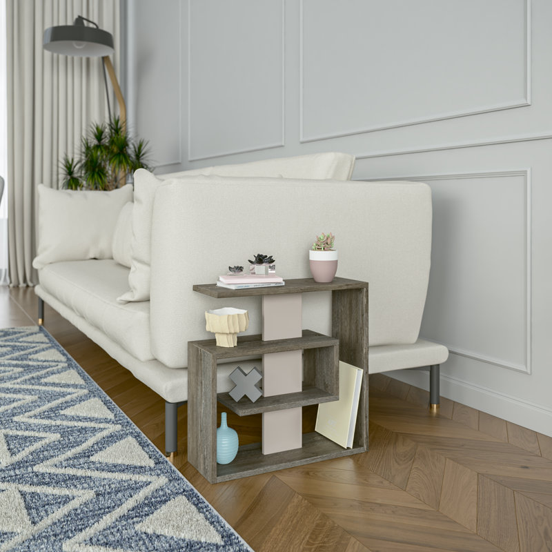 Antoinet End Table, Dark Brown/Light Mocha