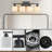 4- Modern Black Bathroom Vanity Fixture With Milky White Frosted Glass Shades, Wall Sconce For And Dressing Room, E26 Socket, Double-Layer Spray Painting, All Construction, 24" Long, Max 60W Per Bulb