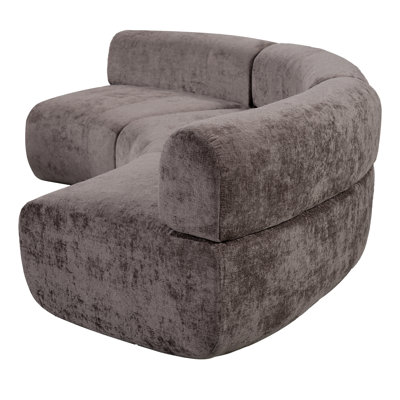 Arcelle 5-Seater Modern Organic Curved Modular Compression Sectional Sofa with Armless Design