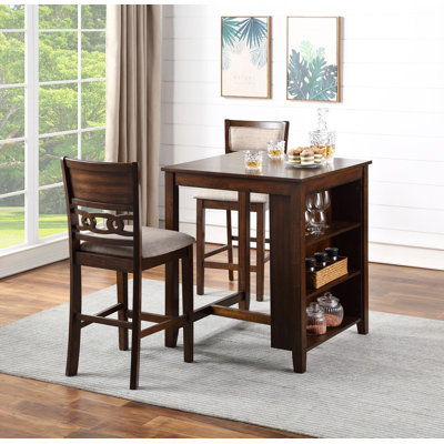 Ziemer 2 - Person Solid Wood Top Four Leg Base Dining Set