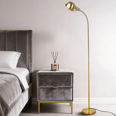 Modern Dimmable Floor Lamp With Flexible Gooseneck And Rotatable Shade, Adjustable Standing Tall Lamp For Reading With E26 Socket And LED Bulb Included