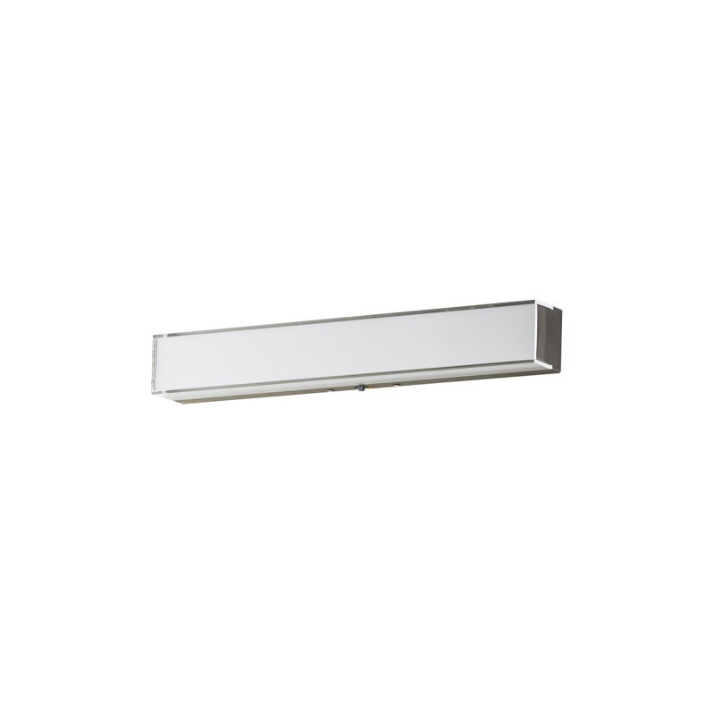Barre d'éclairage de salle de bain Makayla, Nickel satiné