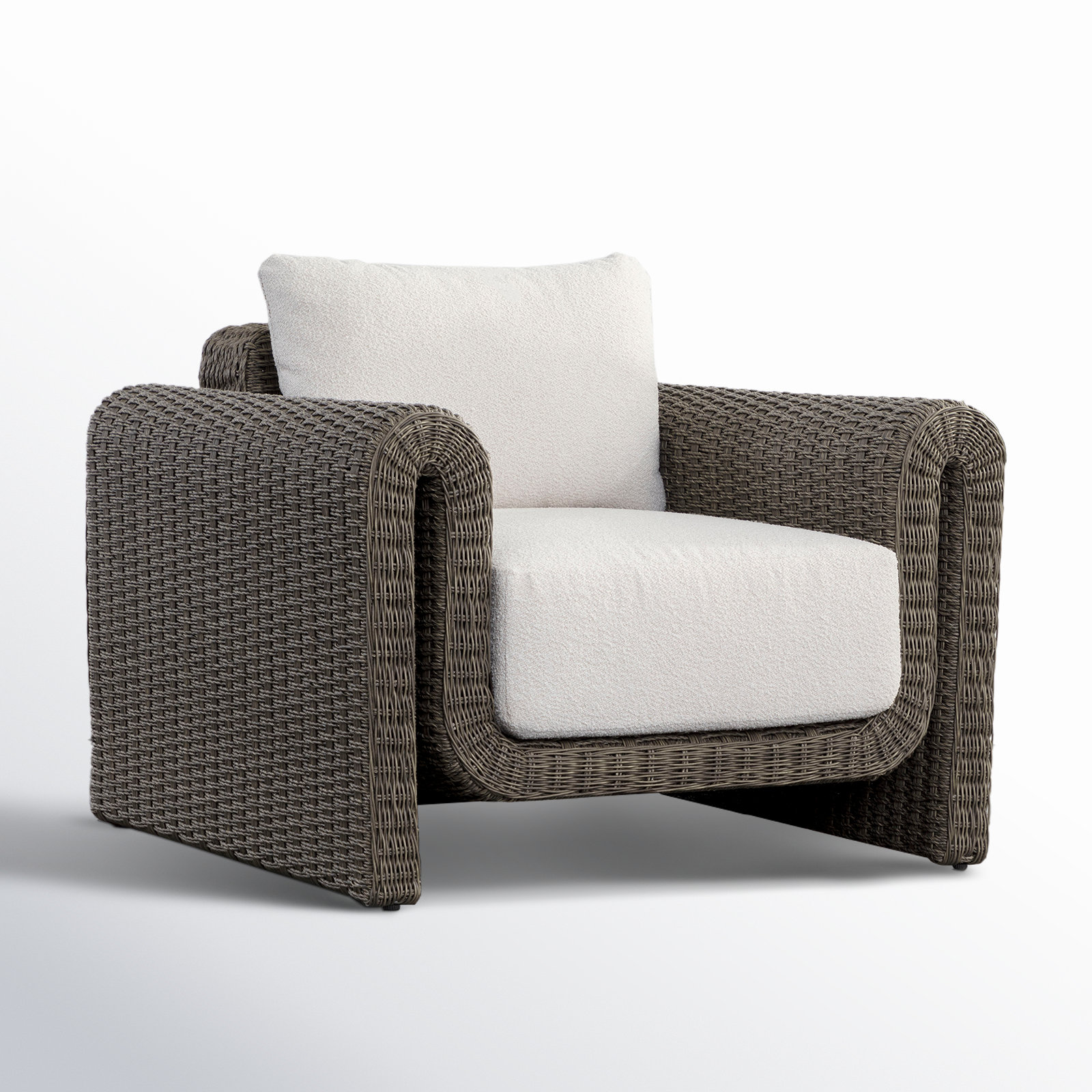 Edid Wicker Outdoor Lounge Chair, Gray