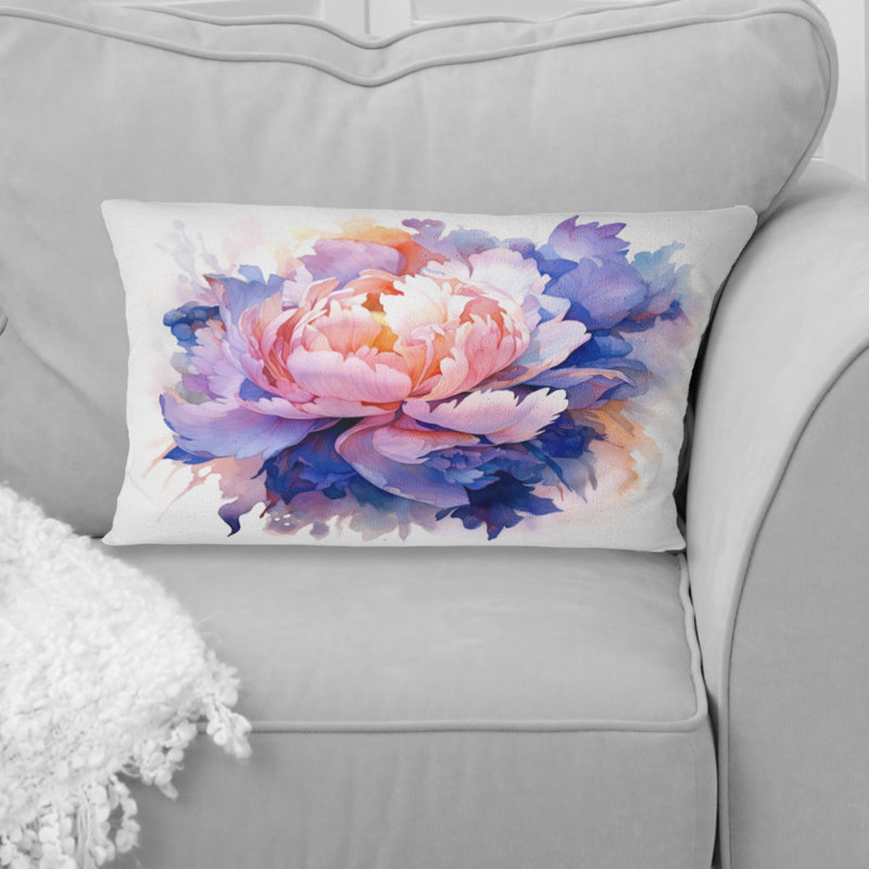 Coussin Coron Blue Peony Visons - imprimé floral