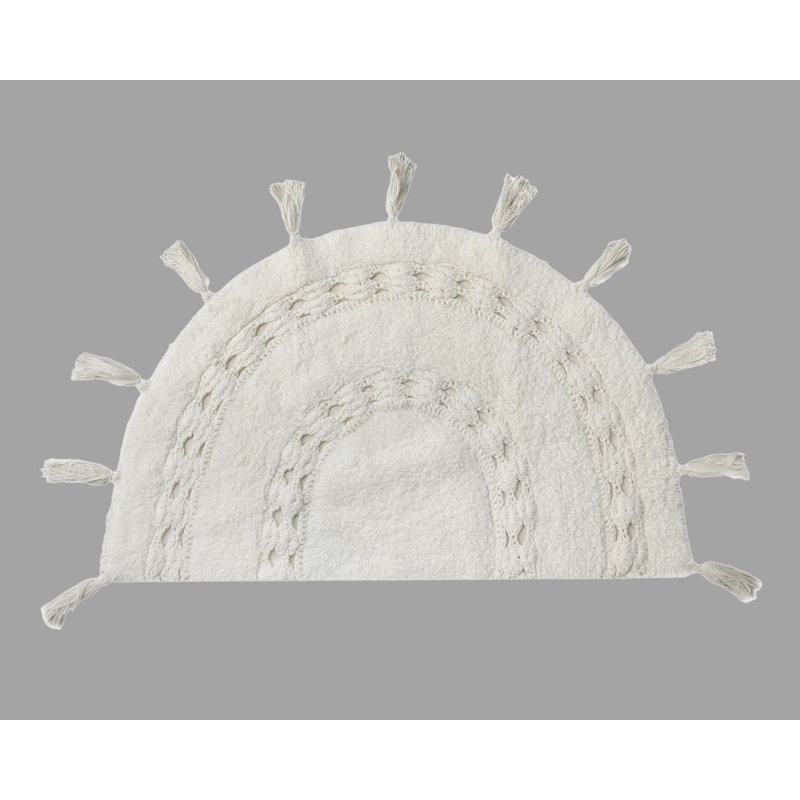 Abinash 100% Cotton Bath Rug, Ivory