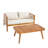 Solmaris 2-piece Modern Coastal Acacia Wood Patio Conversation Set with Rope-Accent Loveseat and Slatted Coffee Table