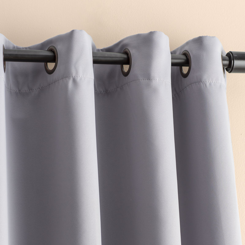 Adina Sevan Solid Thermal Grommet Curtain Panels, 52"W x 72"L, Grey